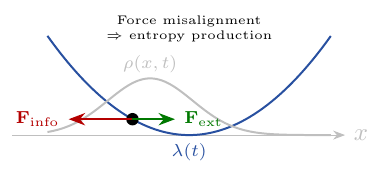 Force geometry and irreversibility schematic